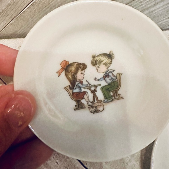 Other - Vintage‎ 1950s Grantcrest Child's Tea Set Play 3 Plates Dishes Japan Girl